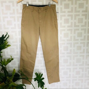 1901 Boys Khaki Pants Tan Slim Straight Chino 16 NWT